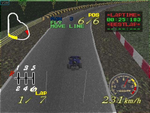 In-game screen of the game Formula Circus on Sony Playstation