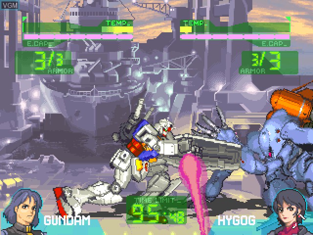 In-game screen of the game Gundam The Battle Master on Sony Playstation