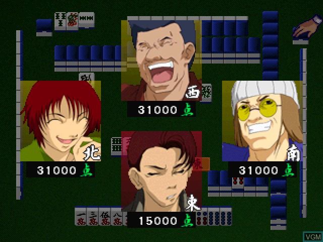 In-game screen of the game Ikasama Mahjong on Sony Playstation