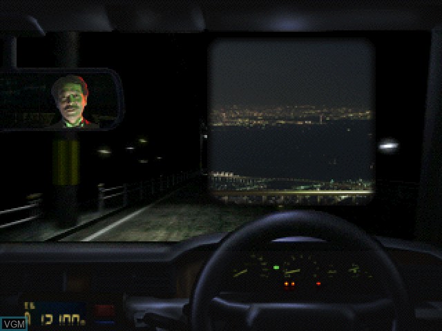 In-game screen of the game Inagawa Junji - Mayonaka no Taxi on Sony Playstation