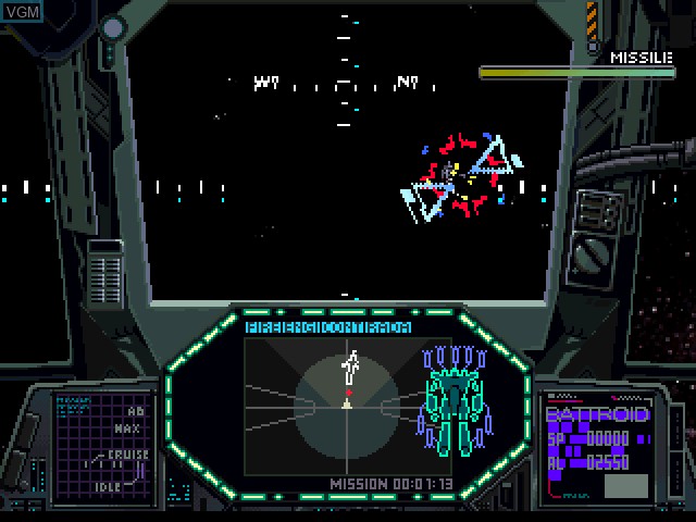 In-game screen of the game Macross Digital Mission VF-X on Sony Playstation