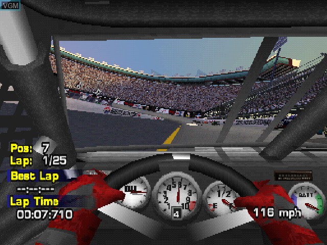 In-game screen of the game NASCAR Thunder 2003 on Sony Playstation
