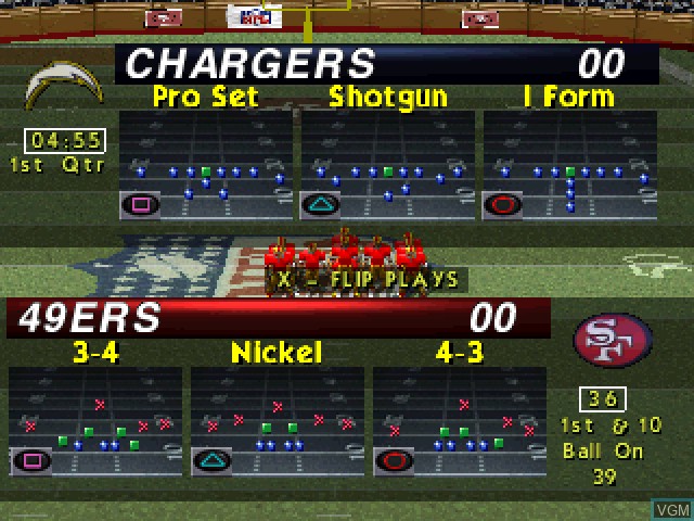In-game screen of the game NFL Gameday on Sony Playstation