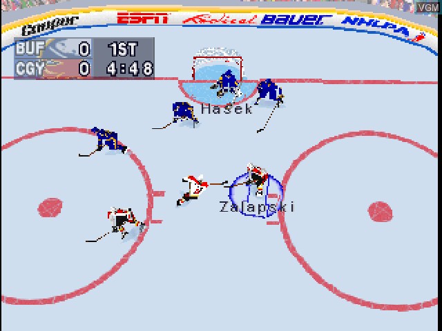 In-game screen of the game NHL Powerplay on Sony Playstation