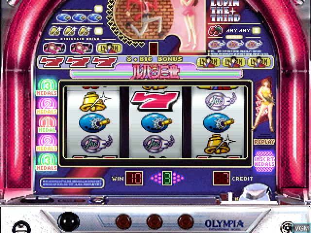 In-game screen of the game Pachinko & Pachi-Slot - Parlor! Pro EX - CR Inakappe Taishou A & Pachi-Slot Lupin Sansei on Sony Playstation