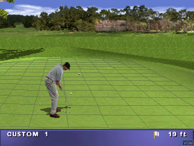 In-game screen of the game PGA Tour 98 on Sony Playstation