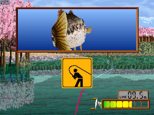In-game screen of the game Shiki Oriori no Bass Tsuri on Sony Playstation