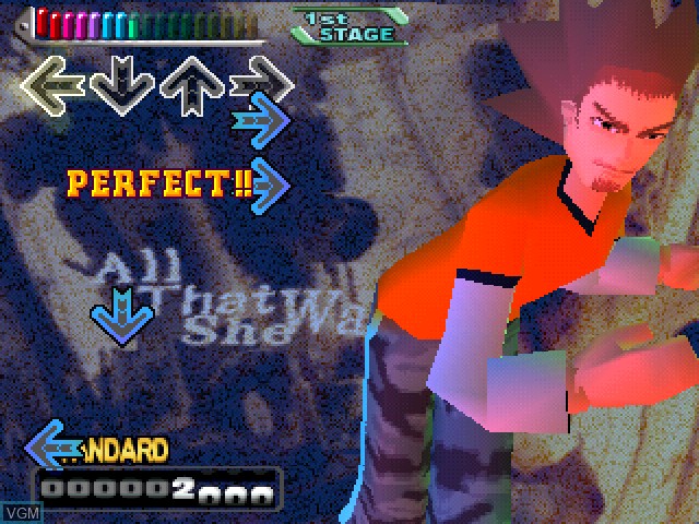 In-game screen of the game Dancing Stage Fever on Sony Playstation