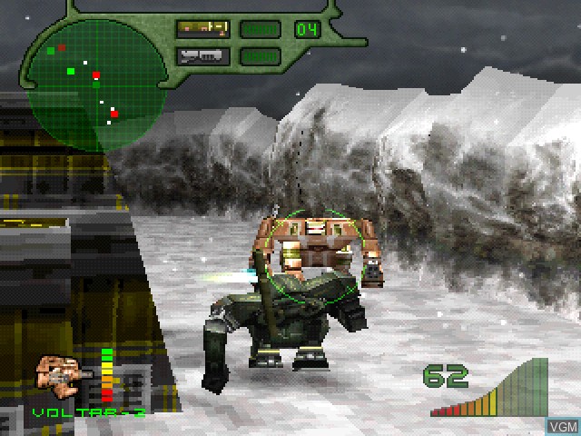 In-game screen of the game Shadow Gunner - The Robot Wars on Sony Playstation