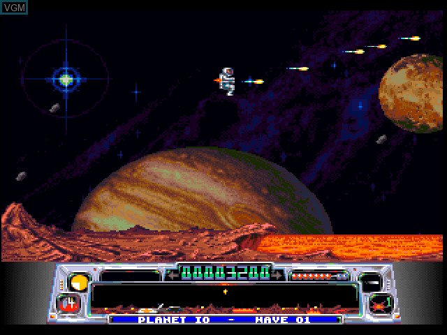 In-game screen of the game Super Dropzone - Intergalactic Rescue Mission on Sony Playstation