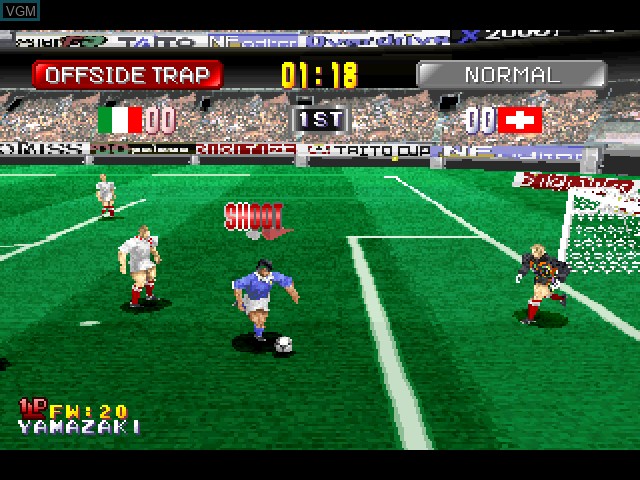 In-game screen of the game Super Football Champ on Sony Playstation