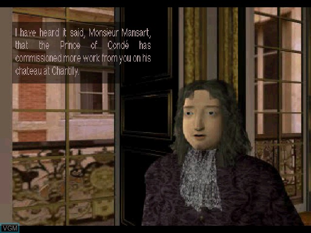 In-game screen of the game Versailles - A Game of Intrigue on Sony Playstation