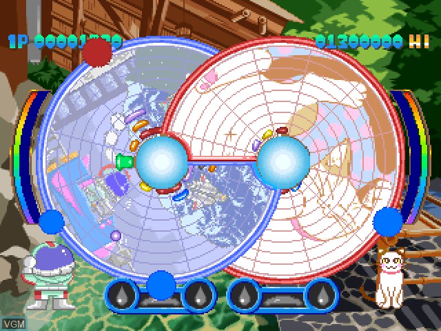 In-game screen of the game Kuru Kuru Panic on Sony Playstation