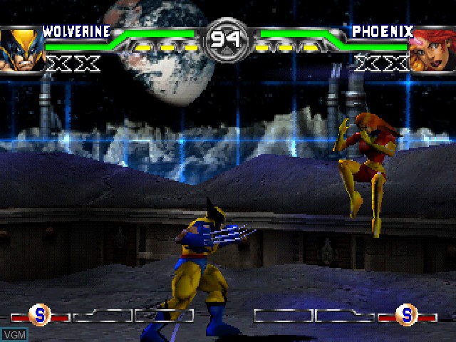 In-game screen of the game X-Men - Mutant Academy 2 on Sony Playstation