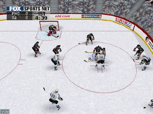 In-game screen of the game NHL Championship 2000 on Sony Playstation