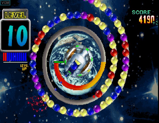 In-game screen of the game PuzzLoop on Sony Playstation