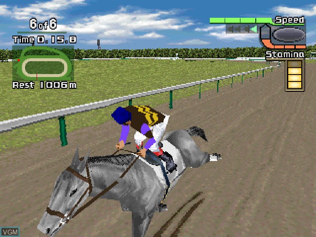 In-game screen of the game G1 Jockey on Sony Playstation