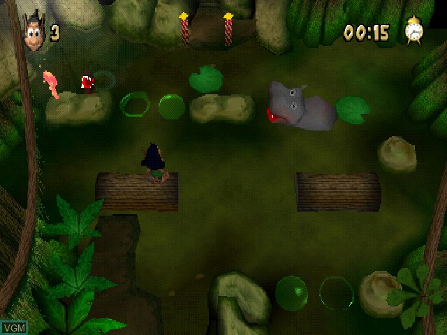 In-game screen of the game Hugo - Frog Fighter on Sony Playstation