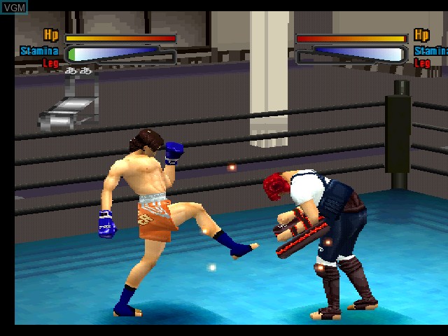In-game screen of the game K-1 Oujya ni Narou! on Sony Playstation