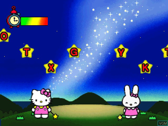 In-game screen of the game Kids Station - Hello Kitty no Oshaberi ABC on Sony Playstation