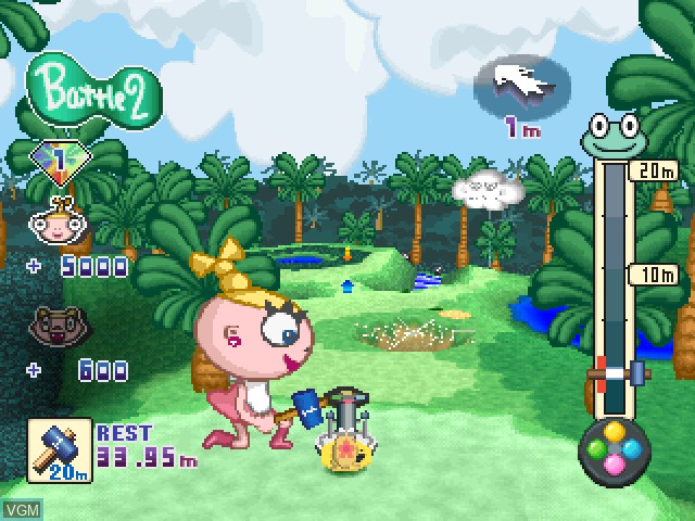 In-game screen of the game Kero Kero King on Sony Playstation