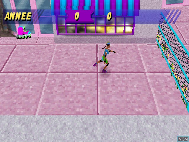 In-game screen of the game Barbie Super Sports on Sony Playstation
