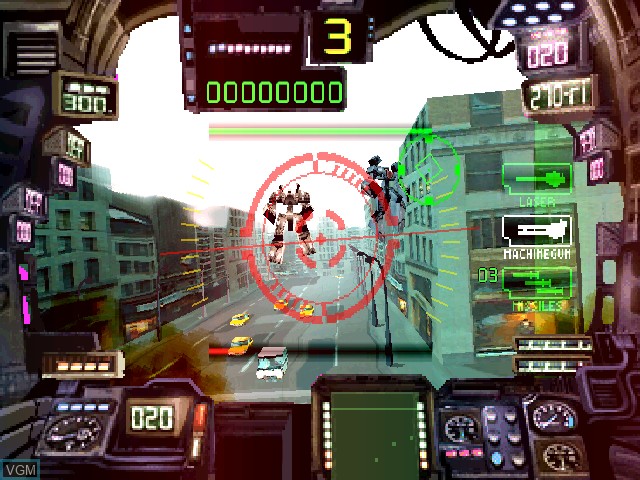 In-game screen of the game Omega Assault on Sony Playstation