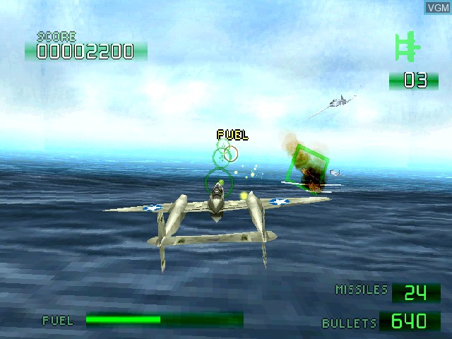 In-game screen of the game Flying Squadron on Sony Playstation