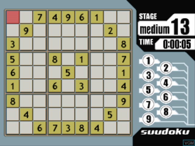In-game screen of the game SuperLite 3in1 Series - Suudoku-shuu on Sony Playstation