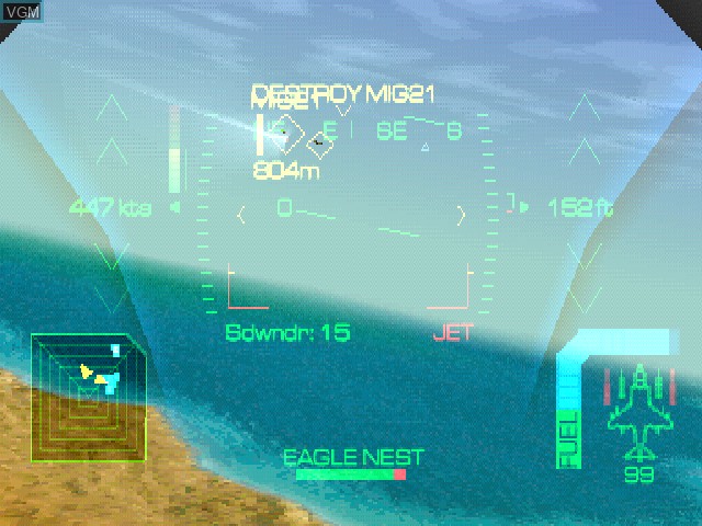 In-game screen of the game V-Rally / Eagle One - Harrier Attack on Sony Playstation