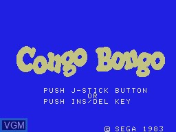 Title screen of the game Congo Bongo on Sega SG-1000