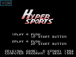 Title screen of the game Hyper Sports on Sega SG-1000