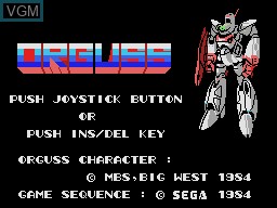 Title screen of the game Orguss on Sega SG-1000