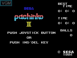 Title screen of the game Pachinko II on Sega SG-1000