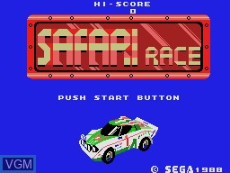 Title screen of the game Safari Race on Sega SG-1000