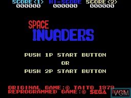 Title screen of the game Space Invaders on Sega SG-1000