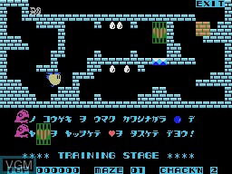 In-game screen of the game Chack'n Pop on Sega SG-1000