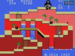 In-game screen of the game Congo Bongo on Sega SG-1000