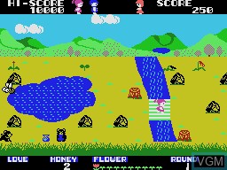 In-game screen of the game Girl's Garden on Sega SG-1000