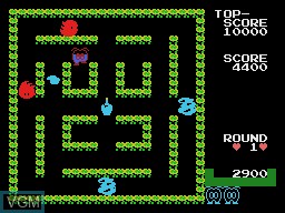 In-game screen of the game Guzzler on Sega SG-1000