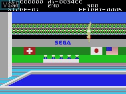 In-game screen of the game Hyper Sports on Sega SG-1000