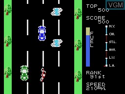 In-game screen of the game Zippy Race on Sega SG-1000