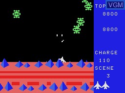 In-game screen of the game Exerion on Sega SG-1000