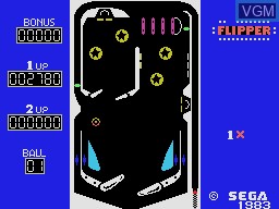 In-game screen of the game Sega Flipper on Sega SG-1000