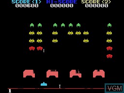 In-game screen of the game Space Invaders on Sega SG-1000