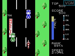 In-game screen of the game Zippy Race on Sega SG-1000