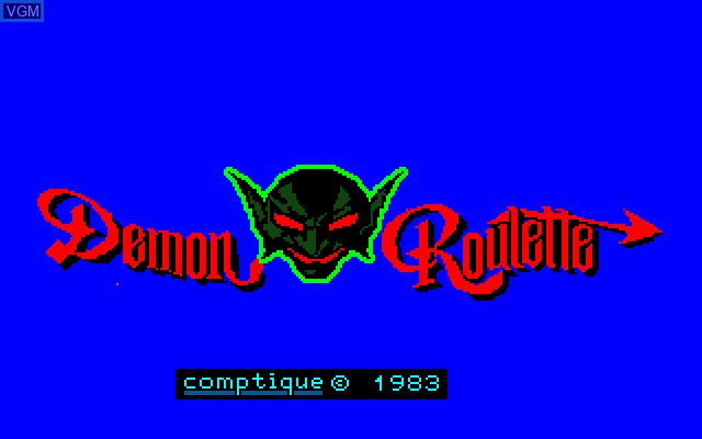 Title screen of the game Demon Roulette on Sony SMC-777