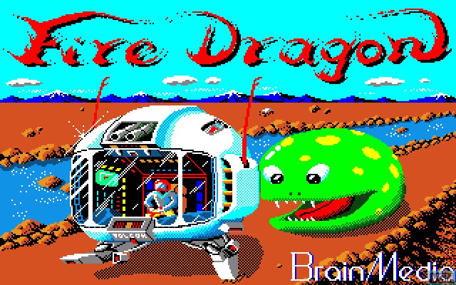 Title screen of the game Fire Dragon on Sony SMC-777