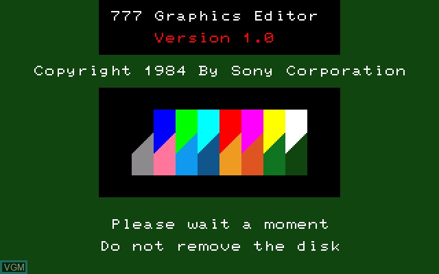 Title screen of the game Graphics Editor on Sony SMC-777