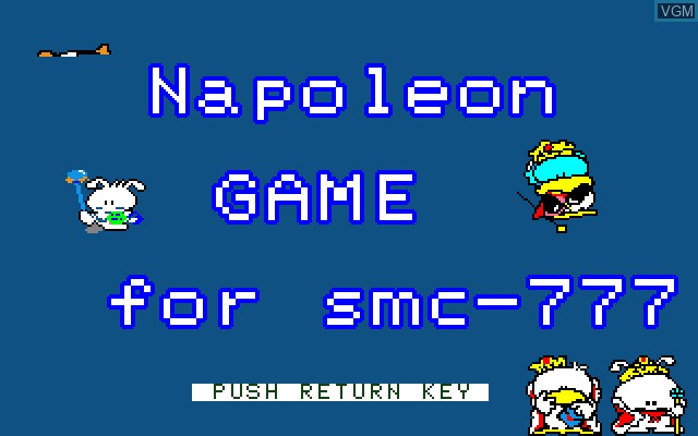 Title screen of the game Napoleon on Sony SMC-777